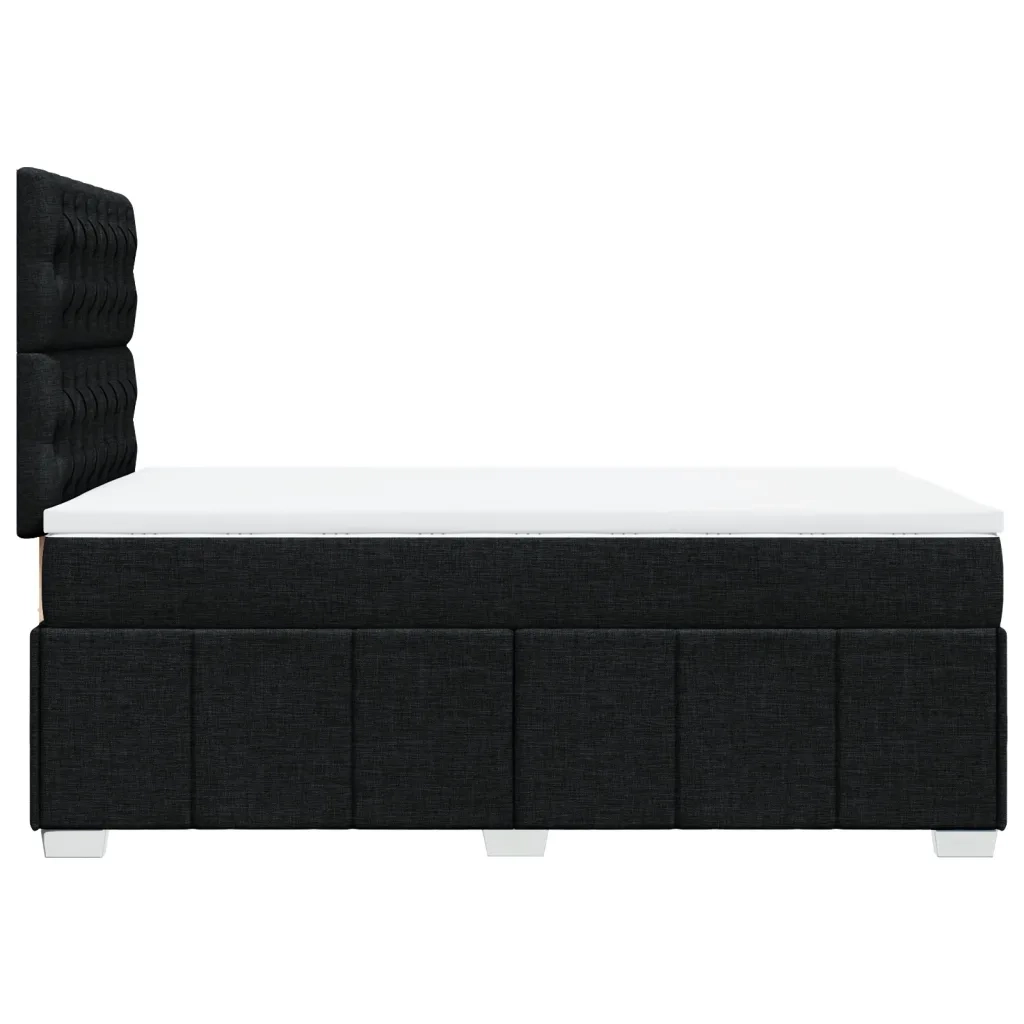 Giroletto a Molle con Materasso Nero 120x200 cm in Tessuto