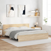 Giroletto con Testiera-Struttura Letto con testiera Rovere Sonoma 200x200 cm
