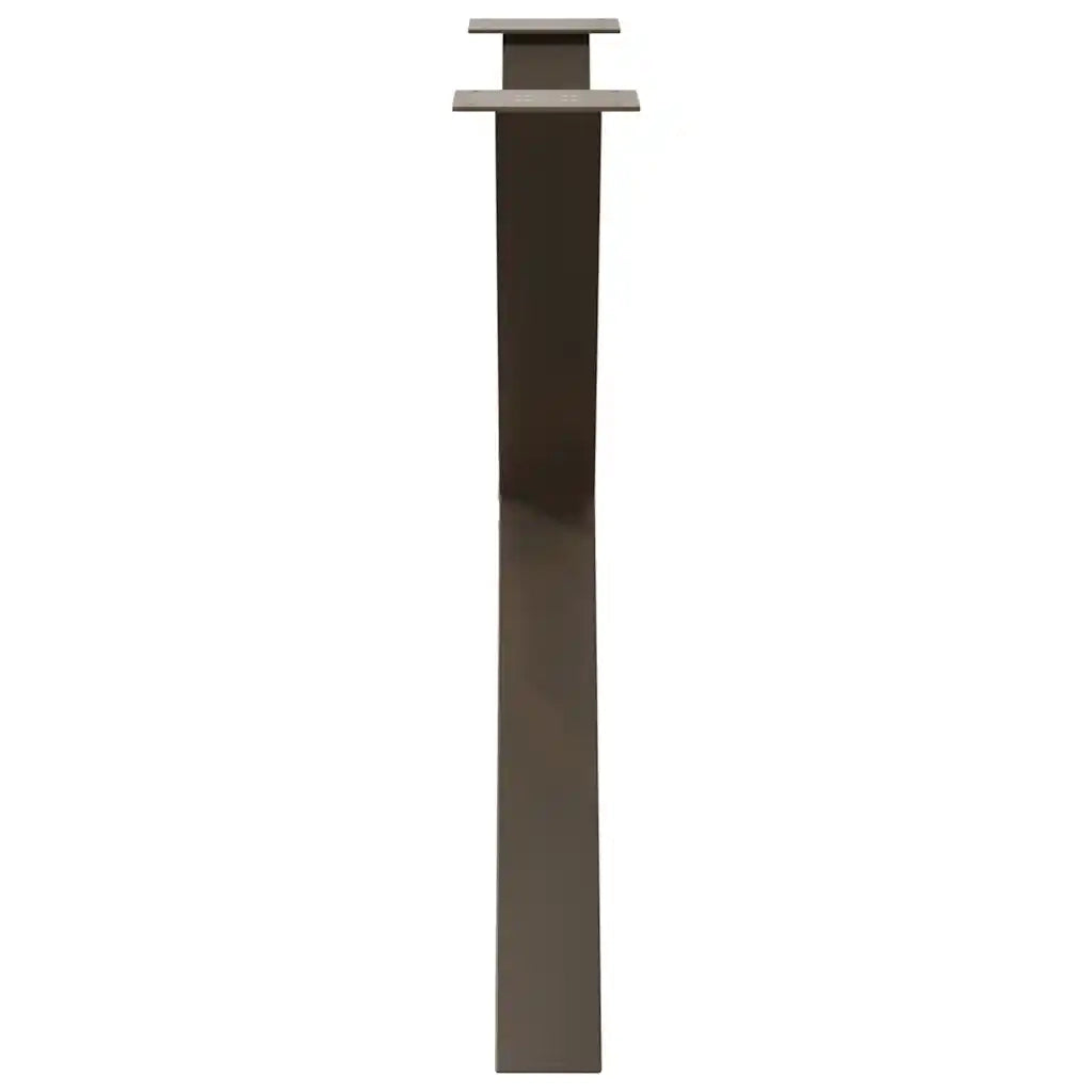 Gambe per tavolo da pranzo a forma di X 2 pz in acciaio naturale 90x(72-73) cm 4012987