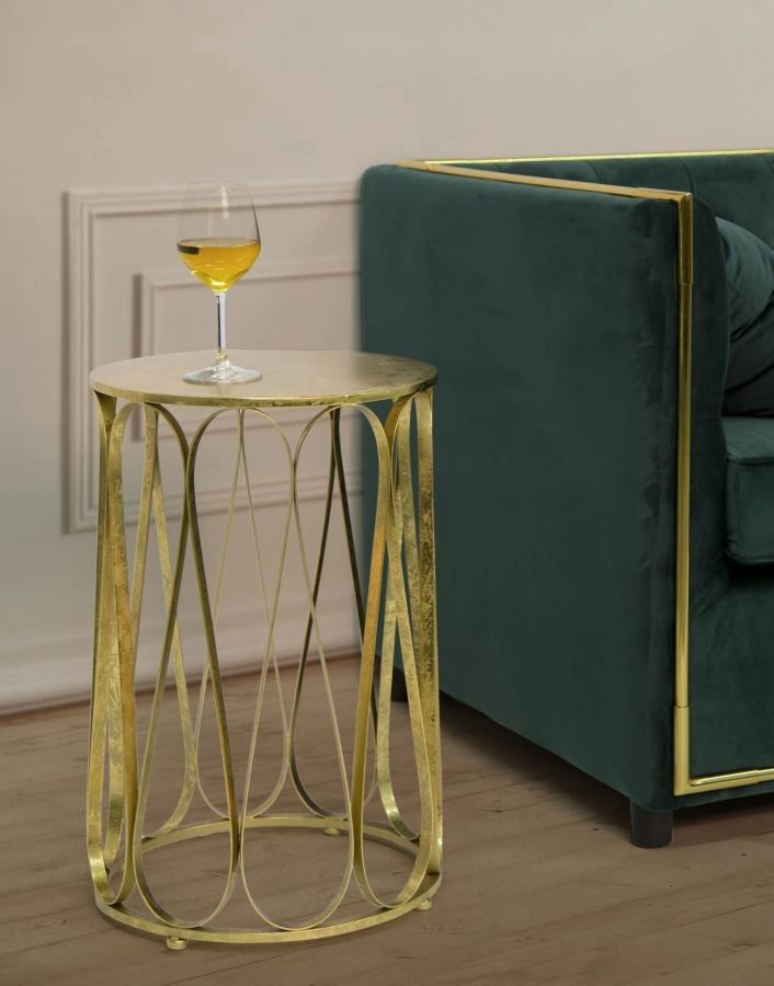 Tavolinetto Venice Ø37x58 cm in Ferro Oro
