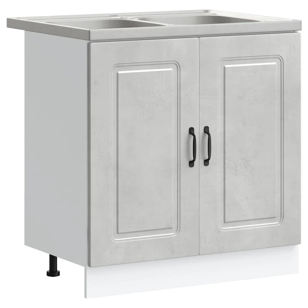 Pensile da cucina | Mobile da cucina Kalmar Grigio cemento 80 x 46 x 81,5 cm