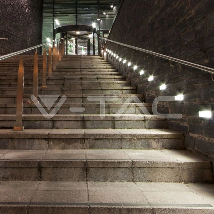 SEGNAPASSO RETTANGOLARE V-TAC VT-1162 PUNTO LUCE LED SMD 3W  A PARETE IP65 BIANCO - SKU-211326 - V-TAC