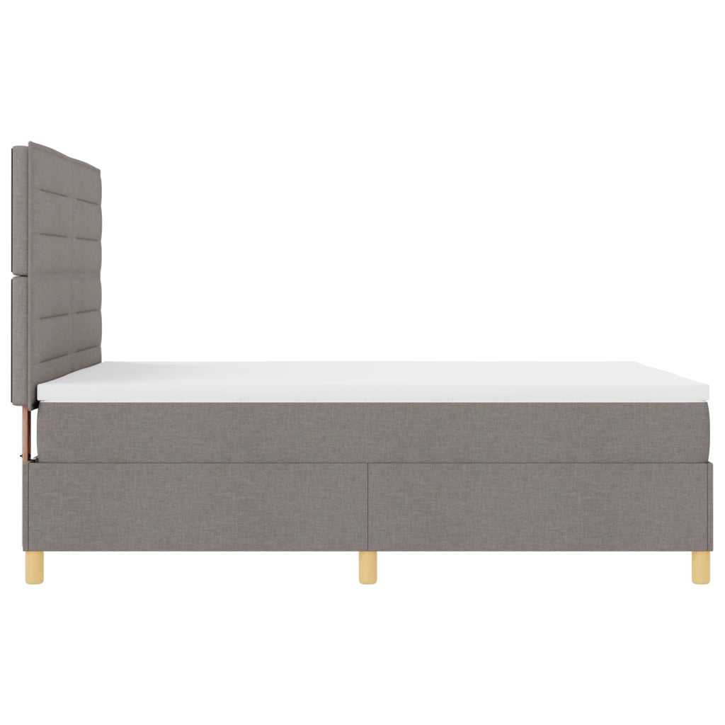 Letto con rete e materasso tortora 140x200 cm in tessuto