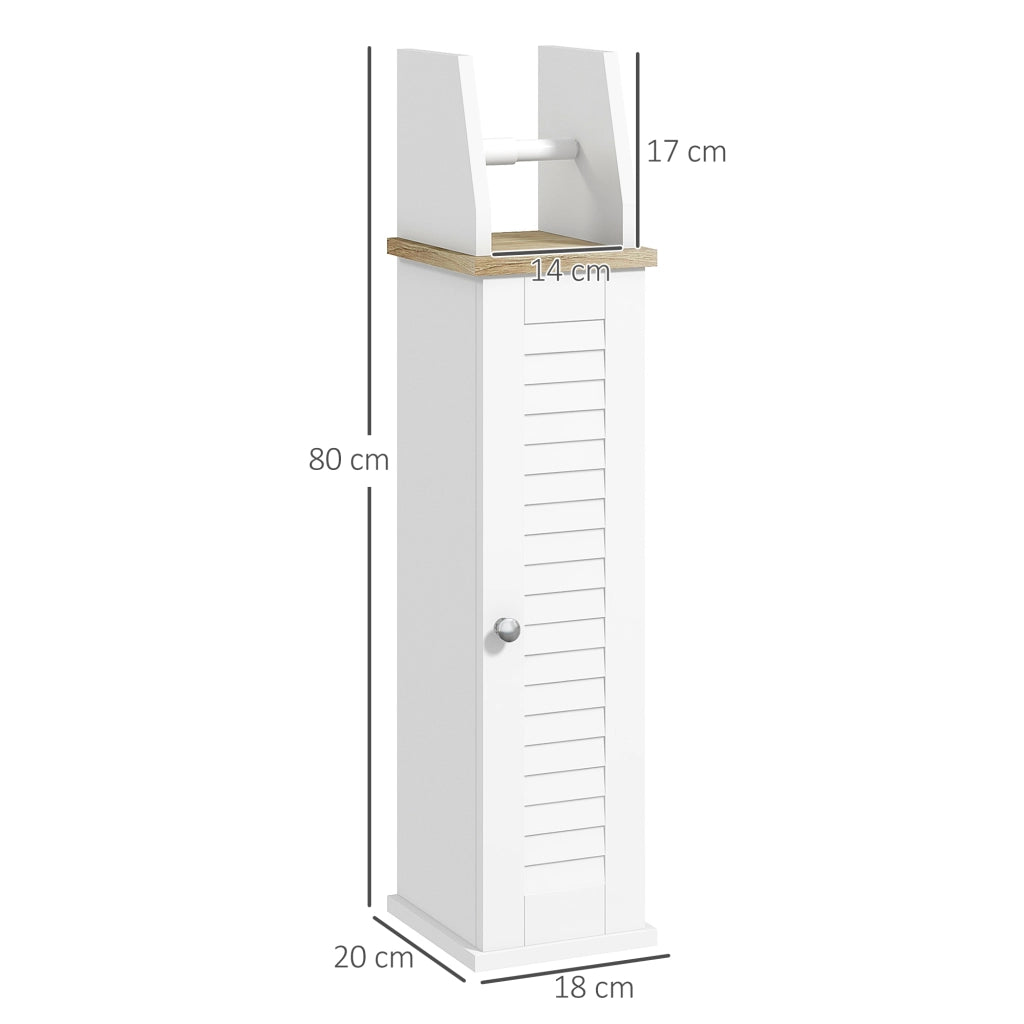 Mobiletto Sottolavabo con Portarotoli ¨C Zephmum ¨C Bianco 18x20x80 cm