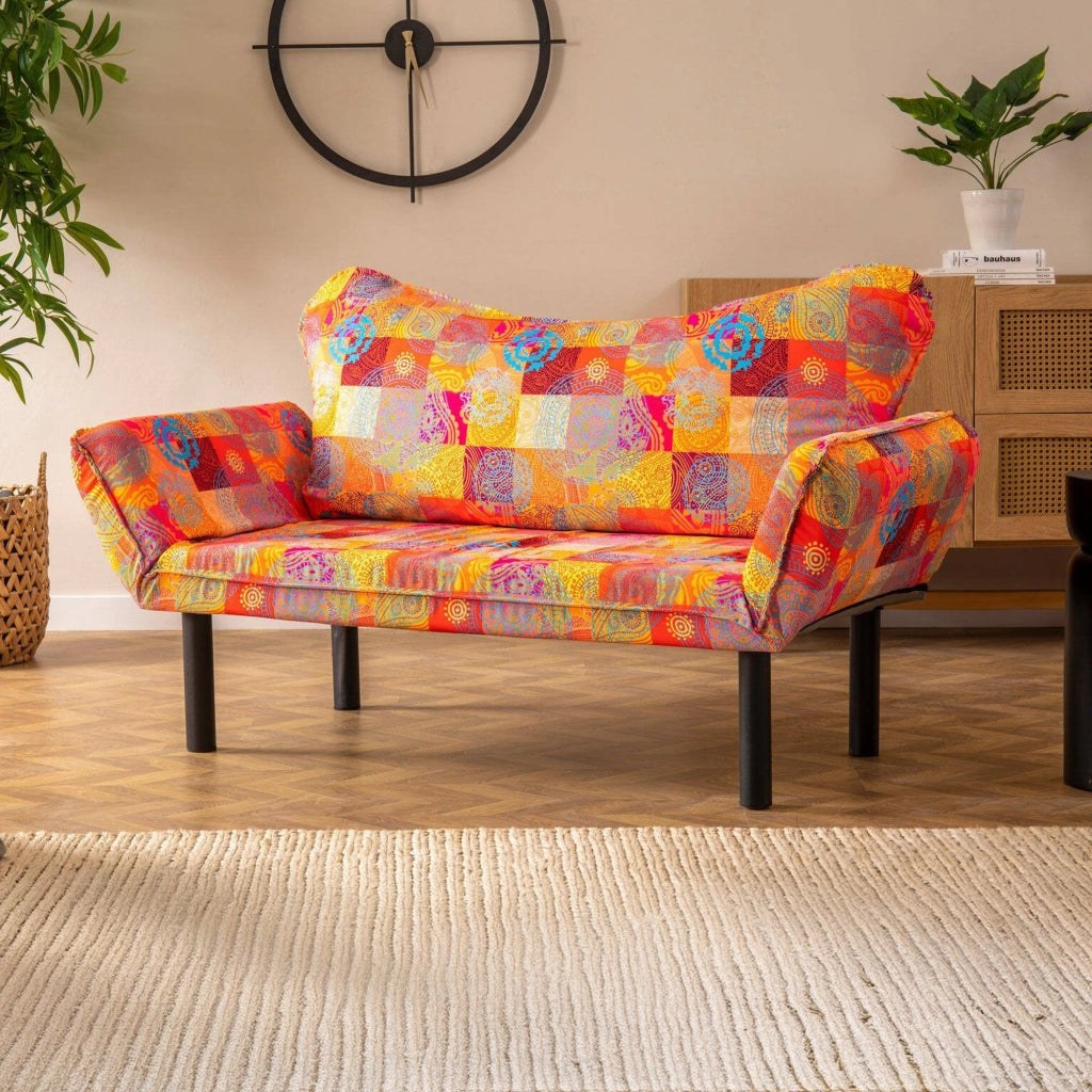 Hone, Divano Letto 2 Posti Contenitore, 150x65 cm Multicolore