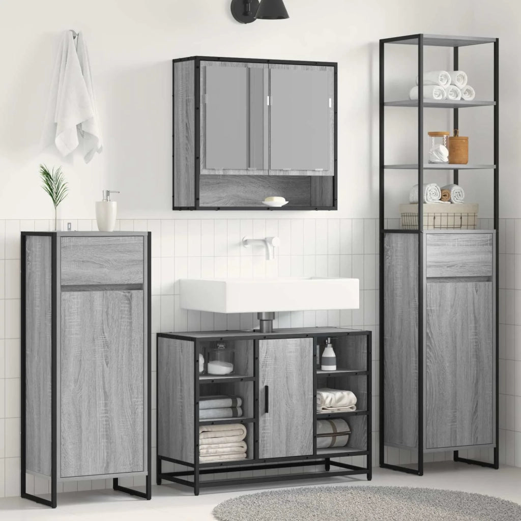 Mobile da Bagno con cassetto Grigio Sonoma 40 x 30 x 100 cm 886501