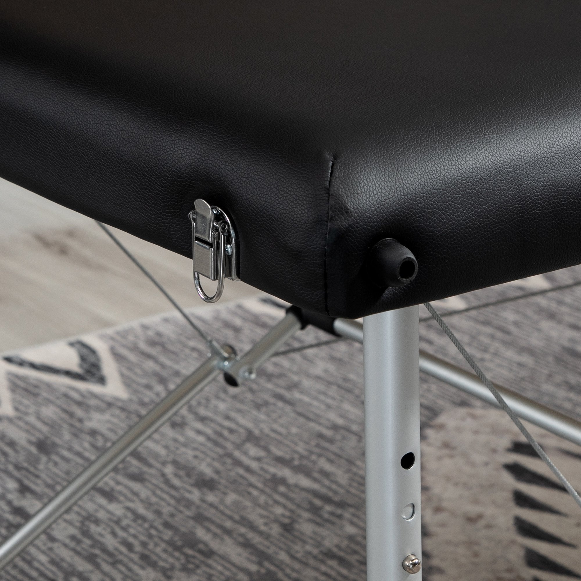 Lettino da Massaggio Fisioterapia 1 Snodo 185x70,1x80 cm in Legno  Nero