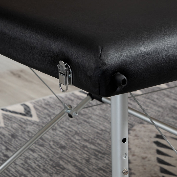 Lettino da Massaggio Fisioterapia 1 Snodo 185x70,1x80 cm in Legno  Nero