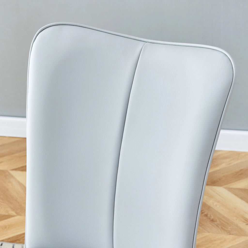 Set tavolo da pranzo e sedie con 1 tavolo rettangolare e 4 sedie; contenitore; in MDF e metallo nero; grigio chiaro