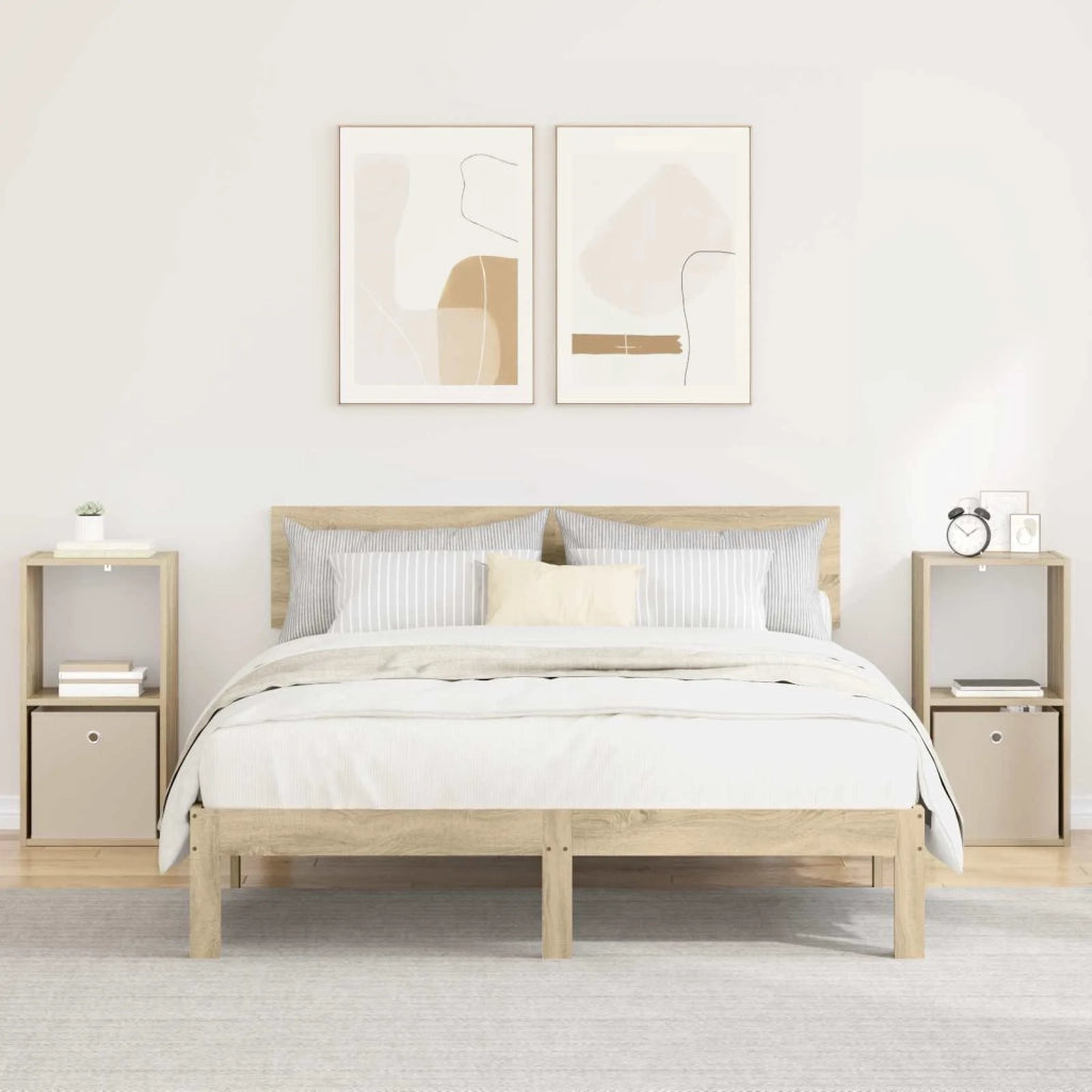 Comodino con cassetto 2 pcs Rovere Sonoma 35 x 32 x 68,5 cm 8000633