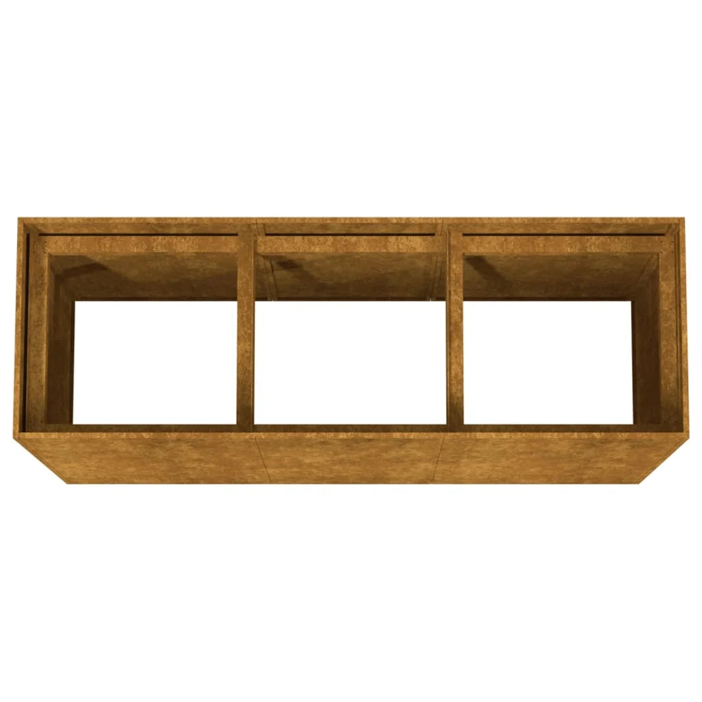 Portavaso per fioriera aiuola rialzata piante fiori terrazzo giardino giardino 120 x 40 x 80 cm acciaio corten marrone 02_0039345