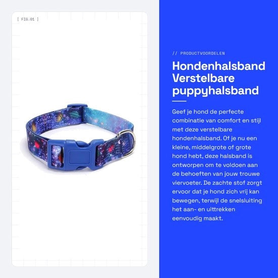 Halsband per Cani - Verstabile - Adatto per Piccoli/Mediali/Grandi Cani - Chiusura Rapida - Cinturino Soffice - Dimensione S/M/L