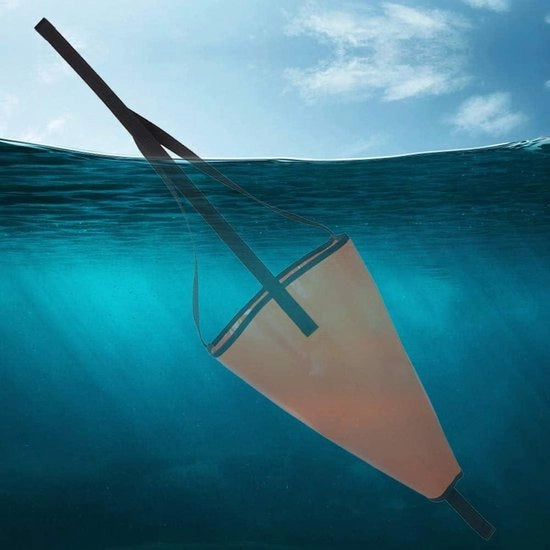 Anker Drogue in PVC - Resistente - Freno di Drift per Barche - Utilizzato per la Frenatura di Barche - Kajak Kano - Colore Arancione .