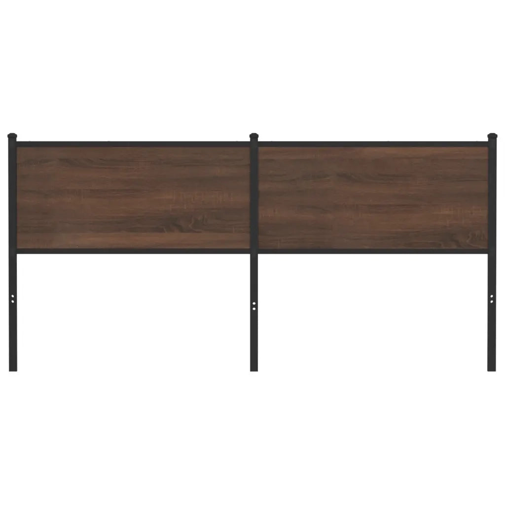 Testiera di Ricambio Rovere Marrone 180 cm in Legno Multistrato e Acciaio 4007801