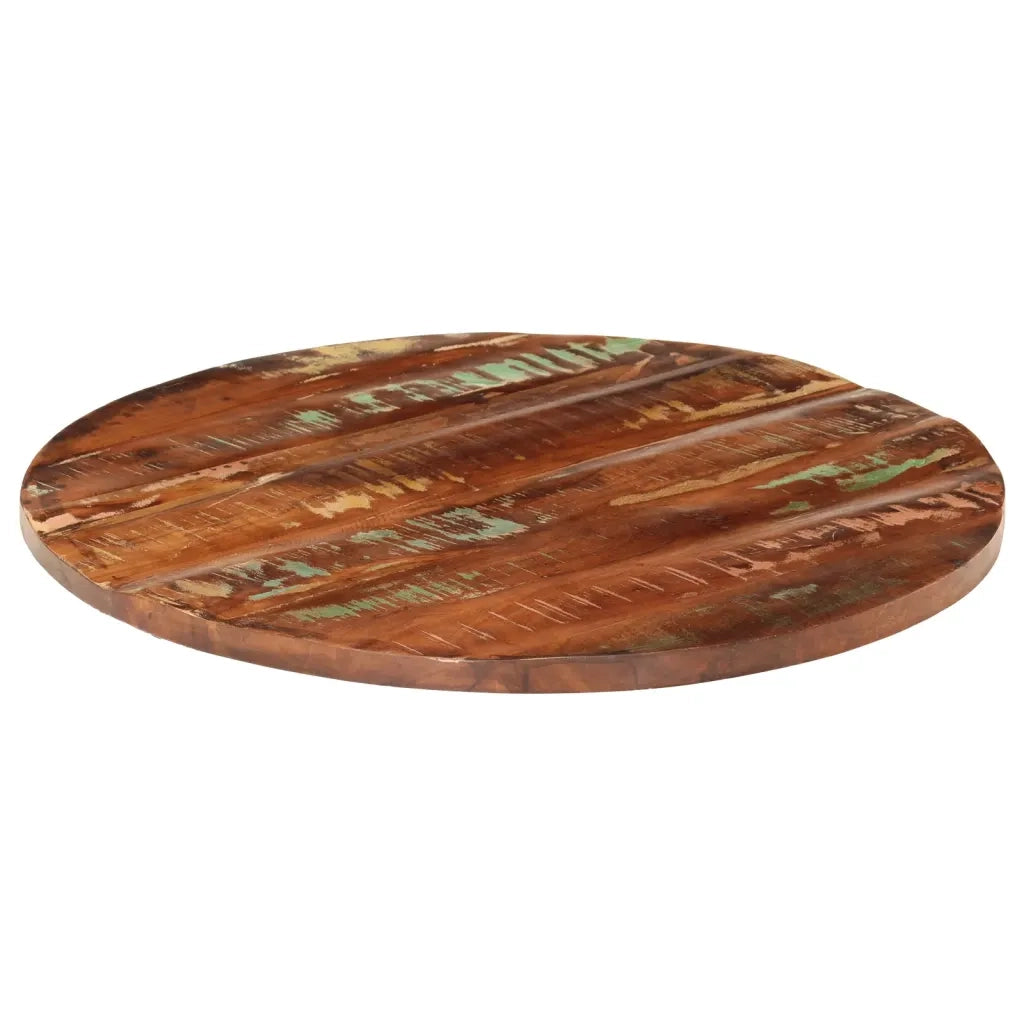vidaXL Piano per Tavolo Ø 90x2,5 cm Rotondo Legno Massello di Recupero