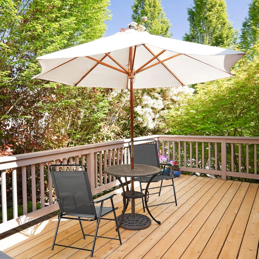 Set di 4 sedie pieghevoli da terrazza con braccioli, sedie resistenti alle intemperie, portatili, per interni ed esterni, campeggio, giardino, piscina, spiaggia, set di 4 sedie da terrazzo,