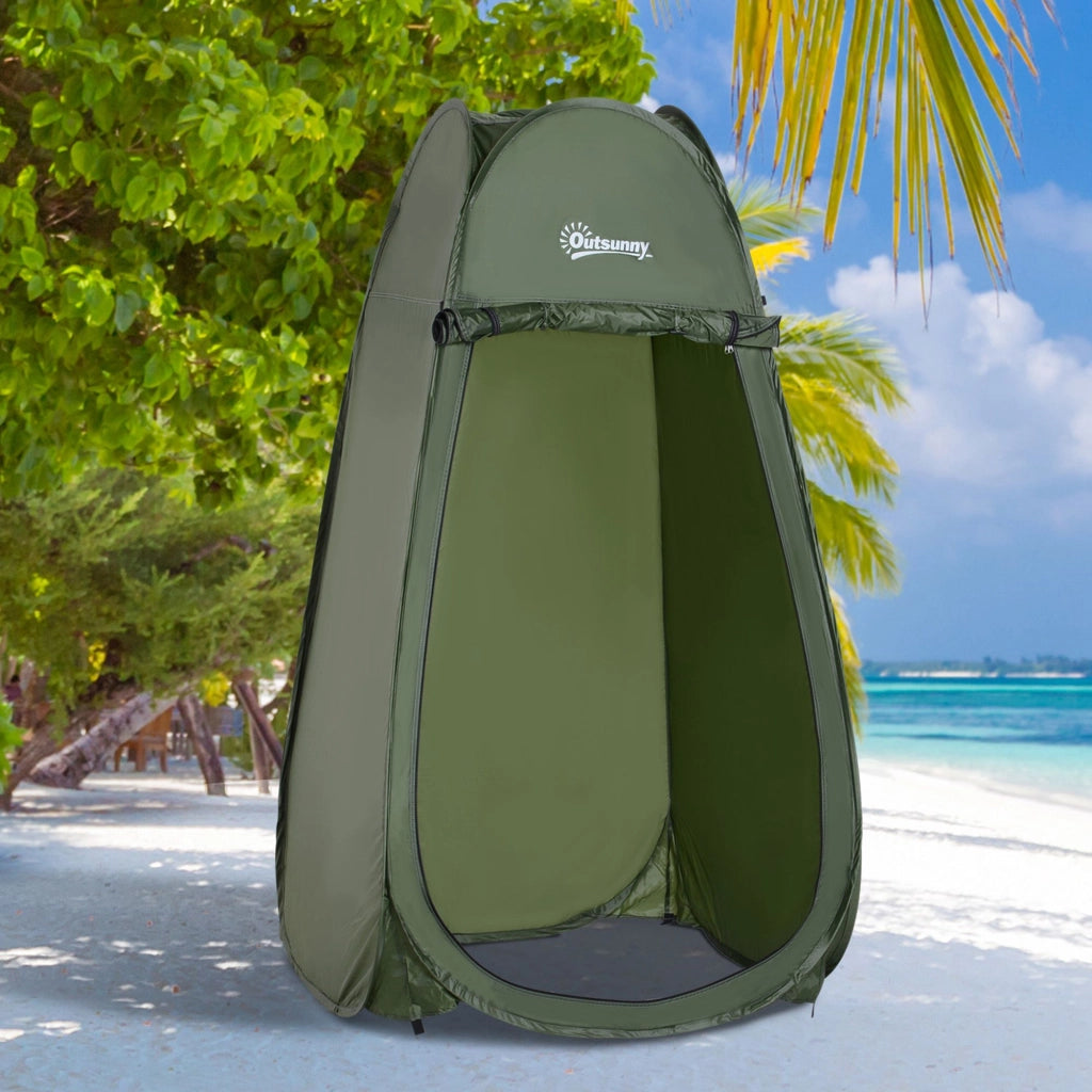 Tenda Doccia Portatile Pieghevole ¨C Zephmum ¨C Verde, Antivento, Antiruggine, 200x200x200 cm