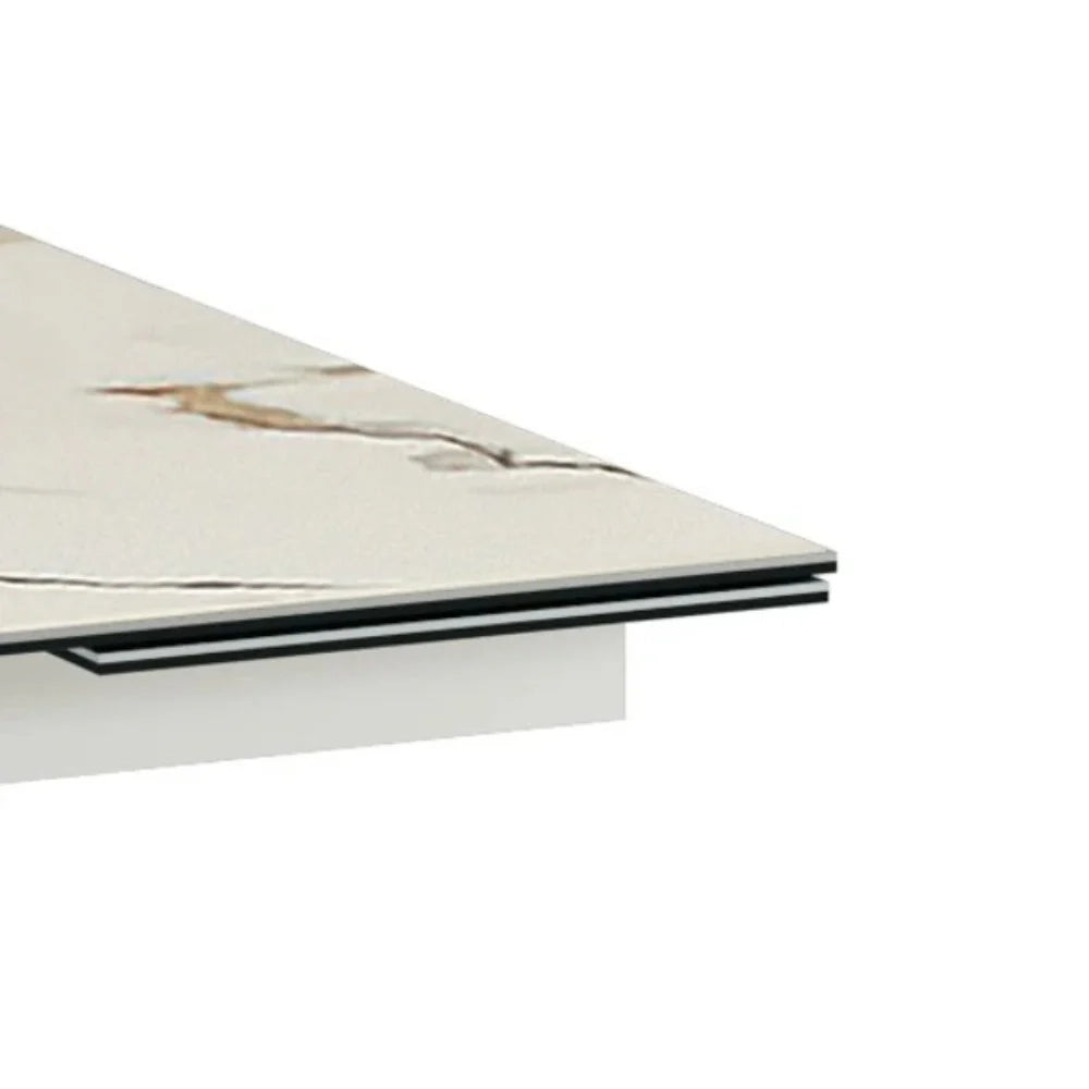 Tavolo da pranzo allungabile in ceramica effetto marmo calacatta Guernica 160-240x90 cm fino a 10 posti | Duzzle