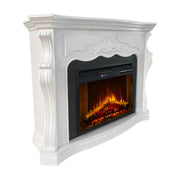 Caminetto Triuggio, Camino Elettrico Superficie Riscaldabile 30 m2, 123x39x100h cm Bianco
