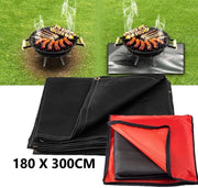 Pavimento barbecue XXL con protezione acquatica 180x300cm inclusa tasca di stoccaggio - pavimento barbecue accessori mat - copertura impermeabile a acqua e fuoco