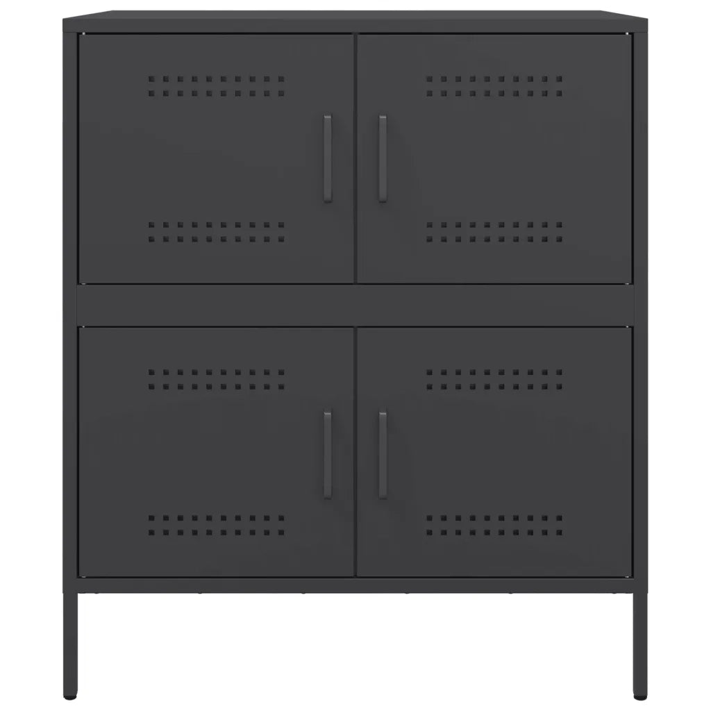 Credenza Nera 68x39x79 cm in Acciaio