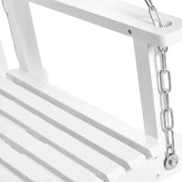 Banco Sospeso 2 Posti dim. 117L x 69l x 60H m Seduta Alto Schienale a Doghe Catene Sospensione incluse Legno Abete trattato Verniciato Bianco