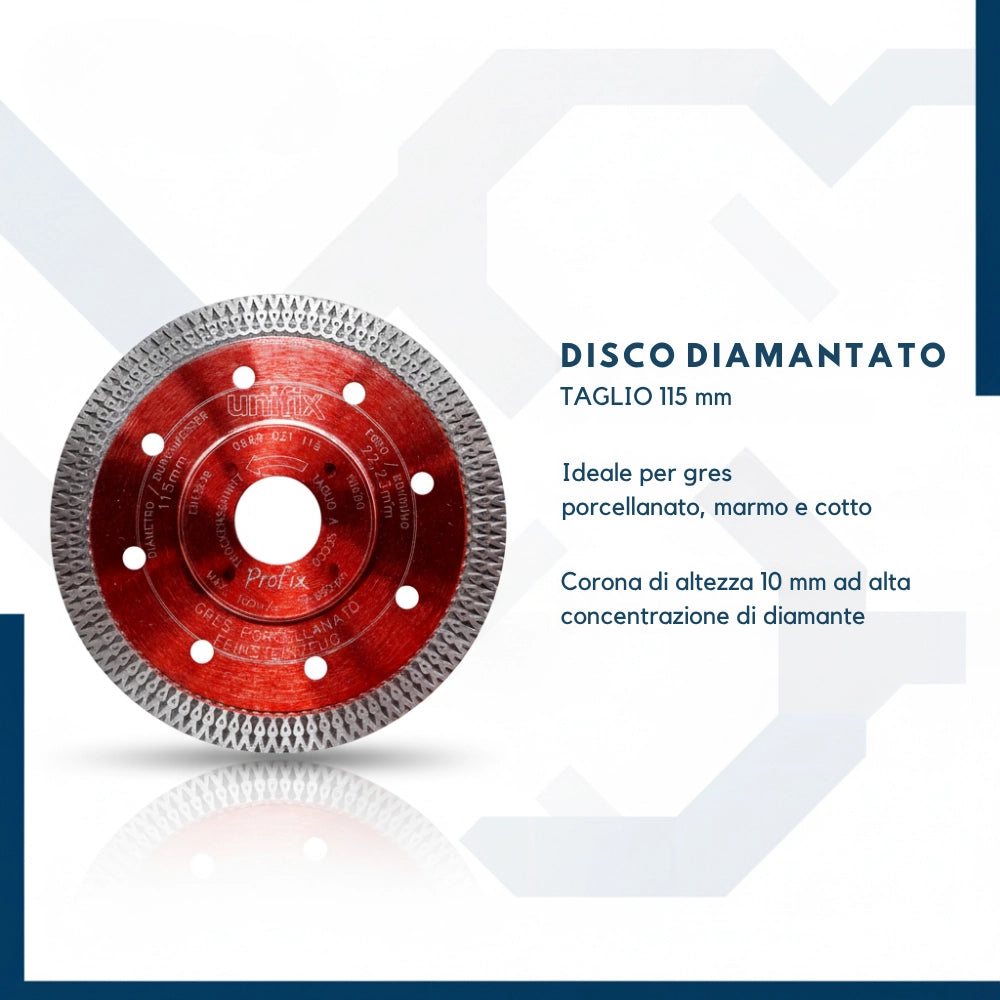 Disco diamantato per gres, marmo e cotto Ø 115 x 22 x 1,5 mm