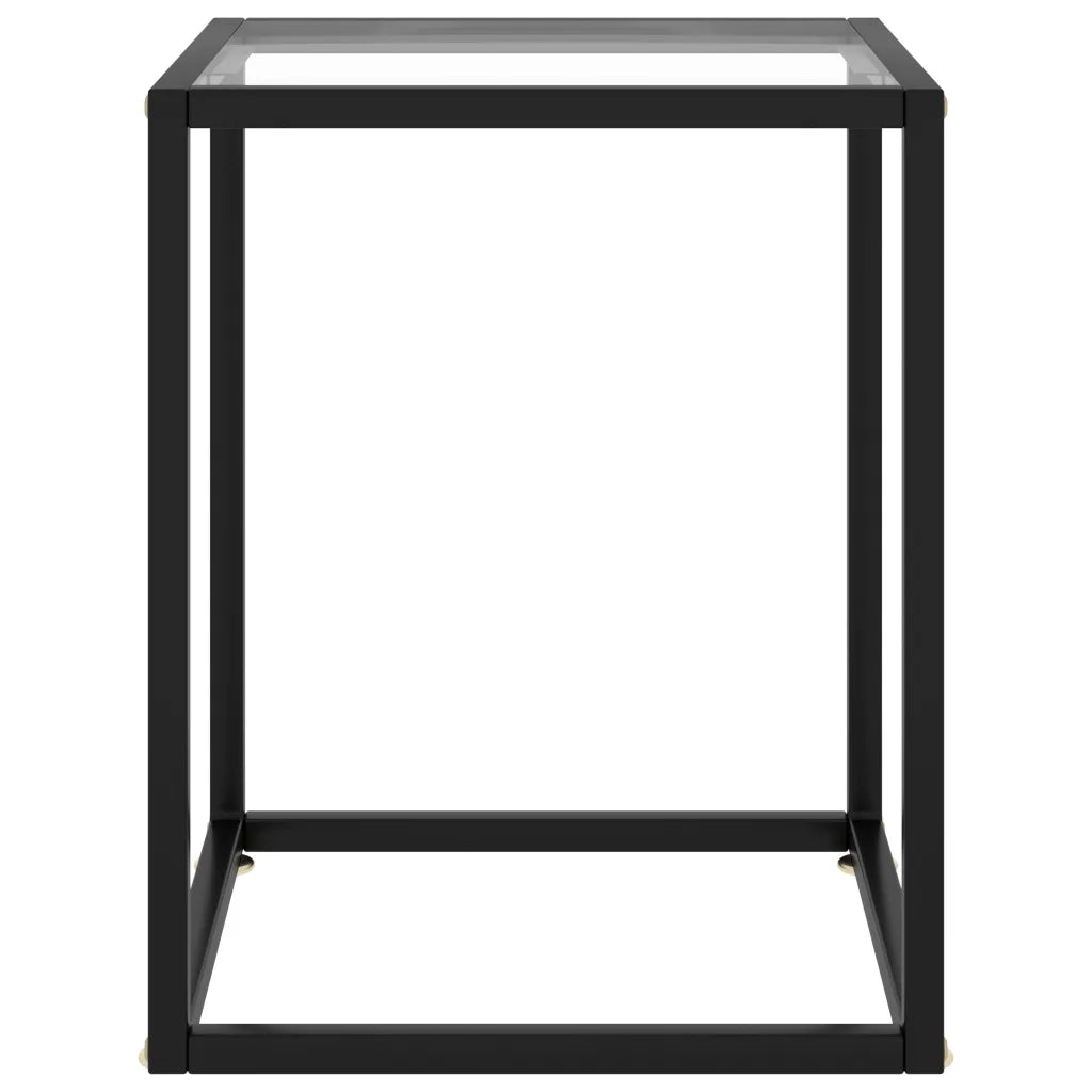 Tavolino da Salotto Nero con Vetro Temperato 40x40x50 cm 322907