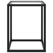 Tavolino da Salotto Nero con Vetro Temperato 40x40x50 cm 322907