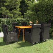 Set da Pranzo da Giardino 7 pz Nero 3072126
