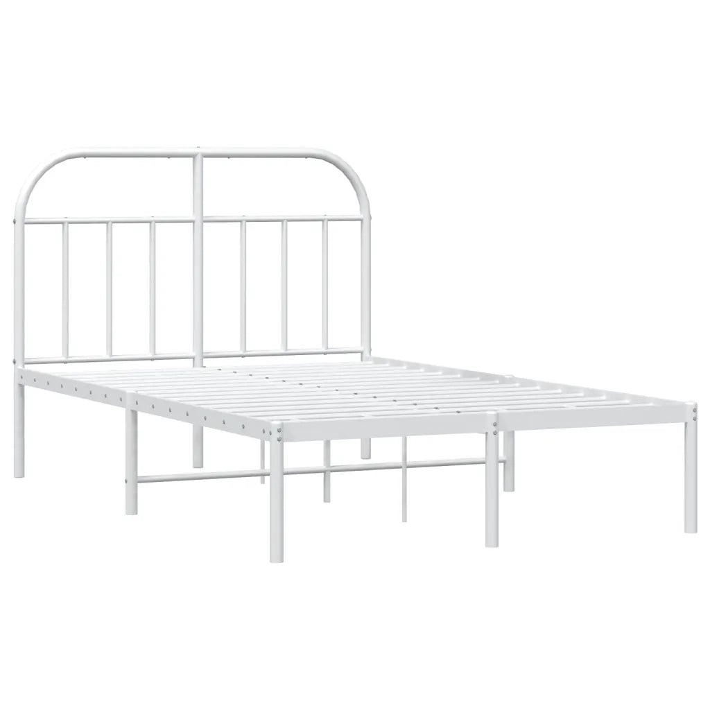 Giroletto con Testiera-Struttura Letto con testiera in Metallo Bianco 120x200 cm 608661