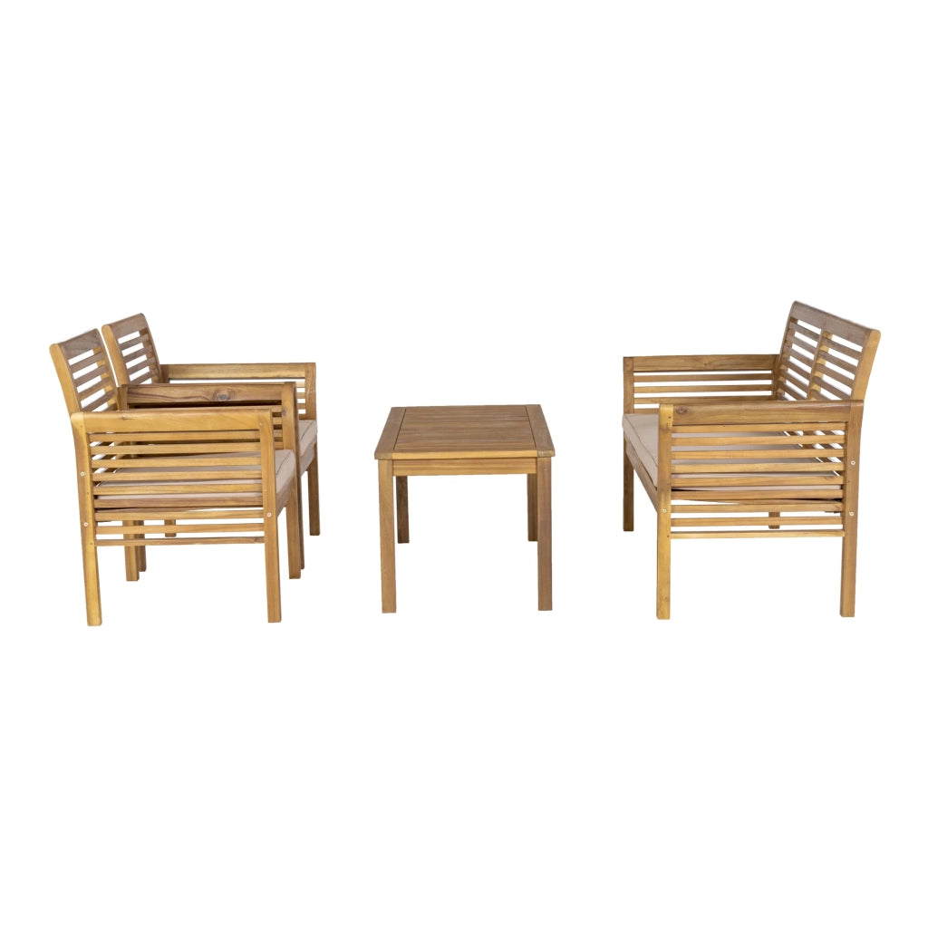 Set di mobili da giardino 4 pezzi in legno di acacia beige naturale 03_0010529