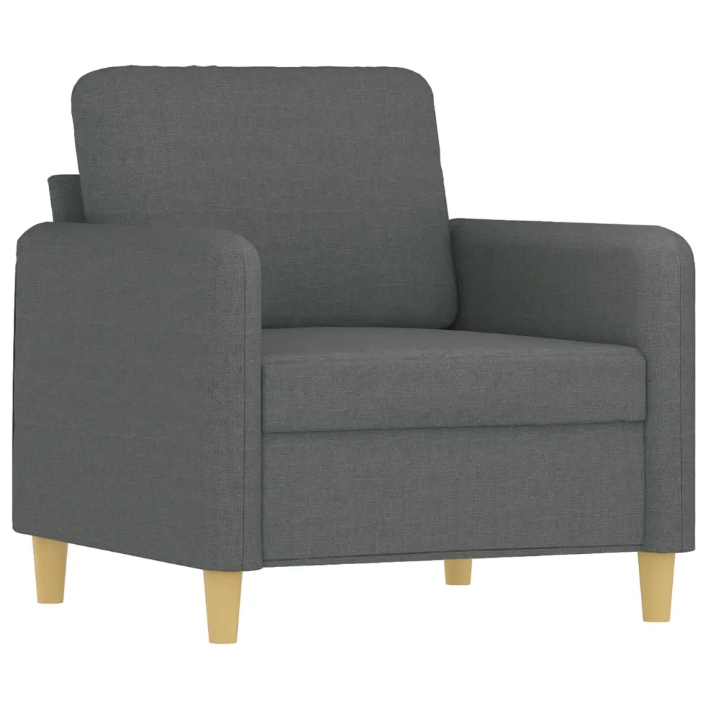 Poltrona con Poggiapiedi Grigio Scuro 60 cm in Tessuto 3201185