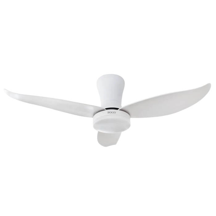 Ventilatore da soffitto 90 cm con luce LED, motore DC 18W, 6 velocità, telecomando incluso, funzione reversibile - SOGO