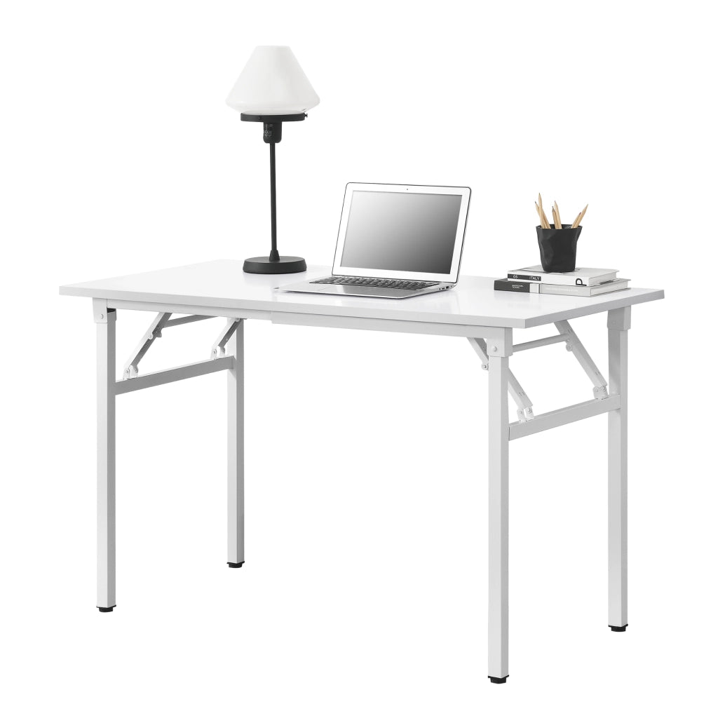Tavolo Pieghevole Scrivania con Piano 120x60 cm Bianco [neu.haus]
