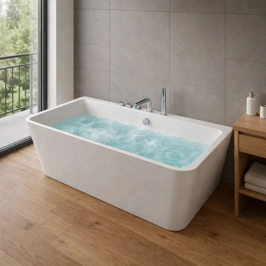 Vasca freestanding idromassaggio in acrilico con 8 air jet e luce led *** misure 170x75x58 cm, confezione 1