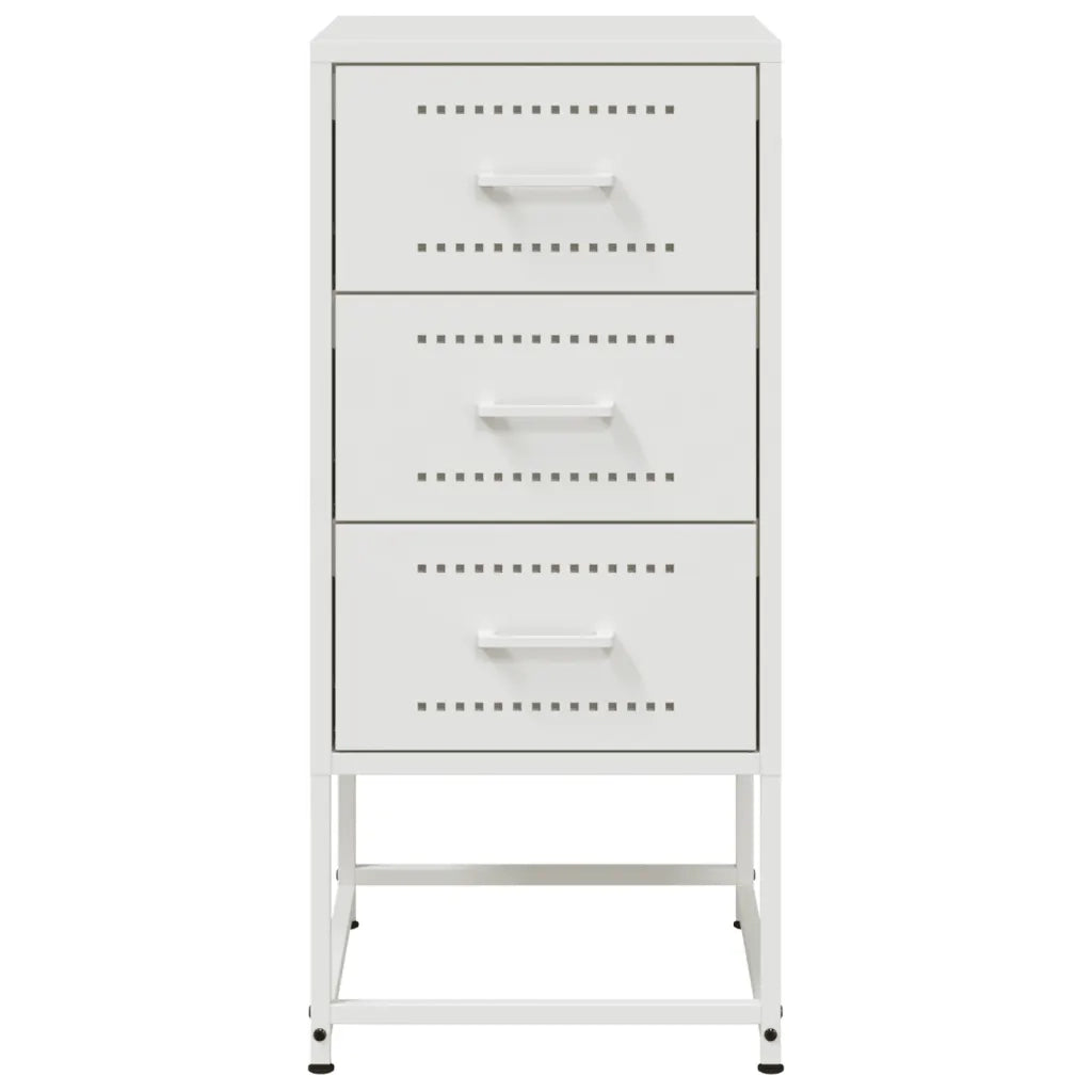 Comodino Bianco 36x39x78 cm in Acciaio