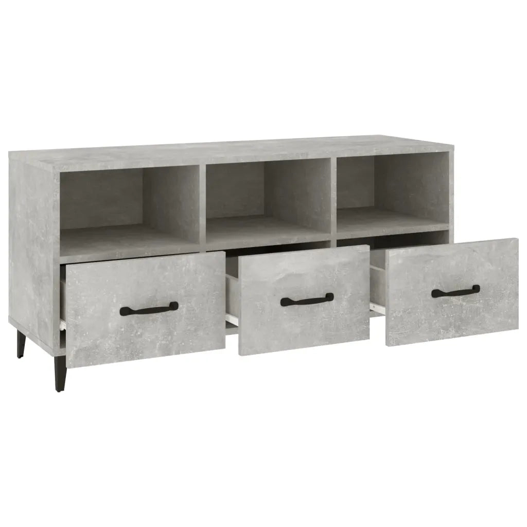 Mobile Porta TV Grigio Cemento 102x35x50 cm Legno Multistrato 812613