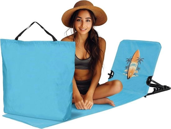 Seduta per il mare - Sedia per il bagno e il mare pieghevole - Letto esterno pieghevole - Peso 17 kg - Blu turquesa