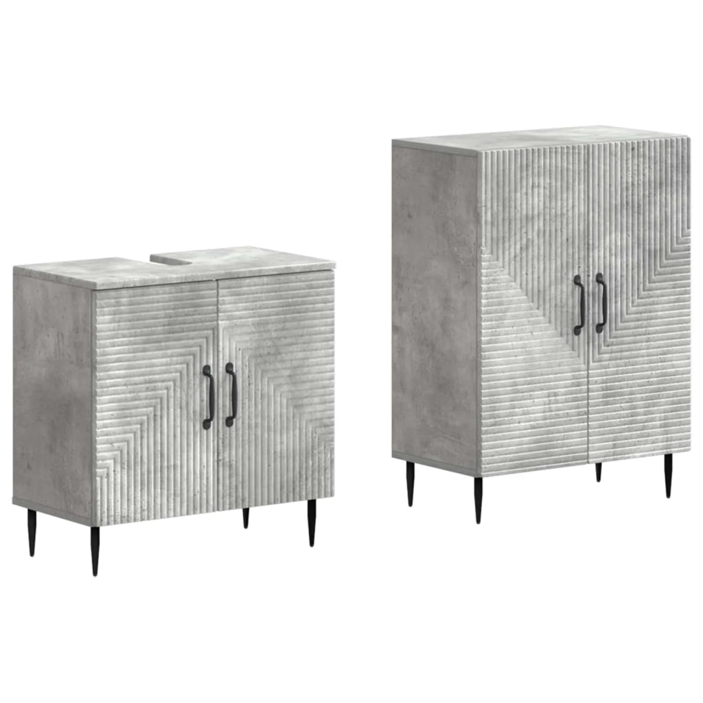 Set di Armadi da Bagno da 2 Pezzi HAARLEM Grigio Cemento 3417615