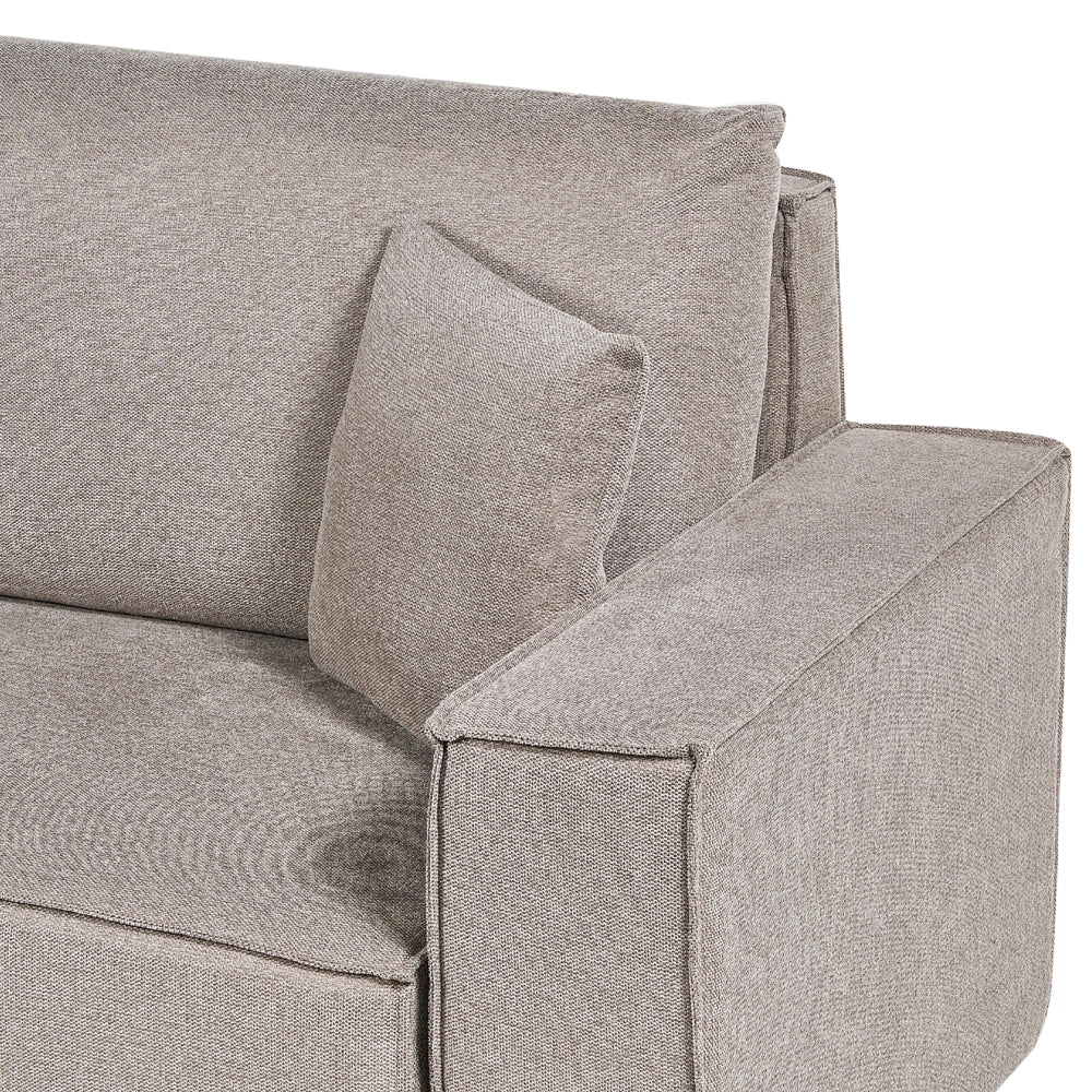 Divano letto angolare a destra Grigio Talpa Tessuto poliestere imbottito 3 posti a L con cuscini Funzione letto Stile moderno Soggiorno