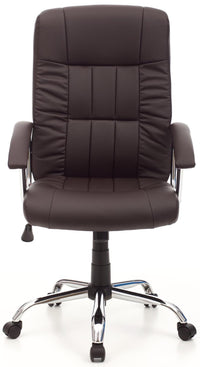 Poltrona da Ufficio Presidenziale in Similpelle Leader Marrone