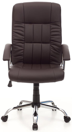 Poltrona da Ufficio Presidenziale in Similpelle Leader Marrone