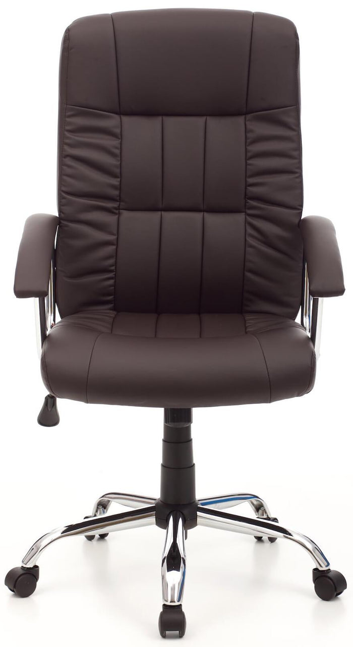 Poltrona da Ufficio Presidenziale in Similpelle Leader Marrone
