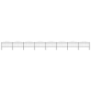 Recinzione da Giardino con Punta a Lancia in Acciaio 1339x150 cm Nero 277737