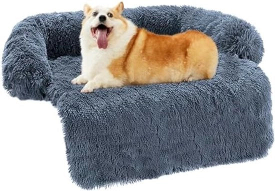 Cuscino per cani banco - Coperta per cani banco - Coperta per cani banco - Protezione per cani banco - Cuscino per cani per il banco - M (90 cm x 90 cm x 17 cm)/grigio scuro