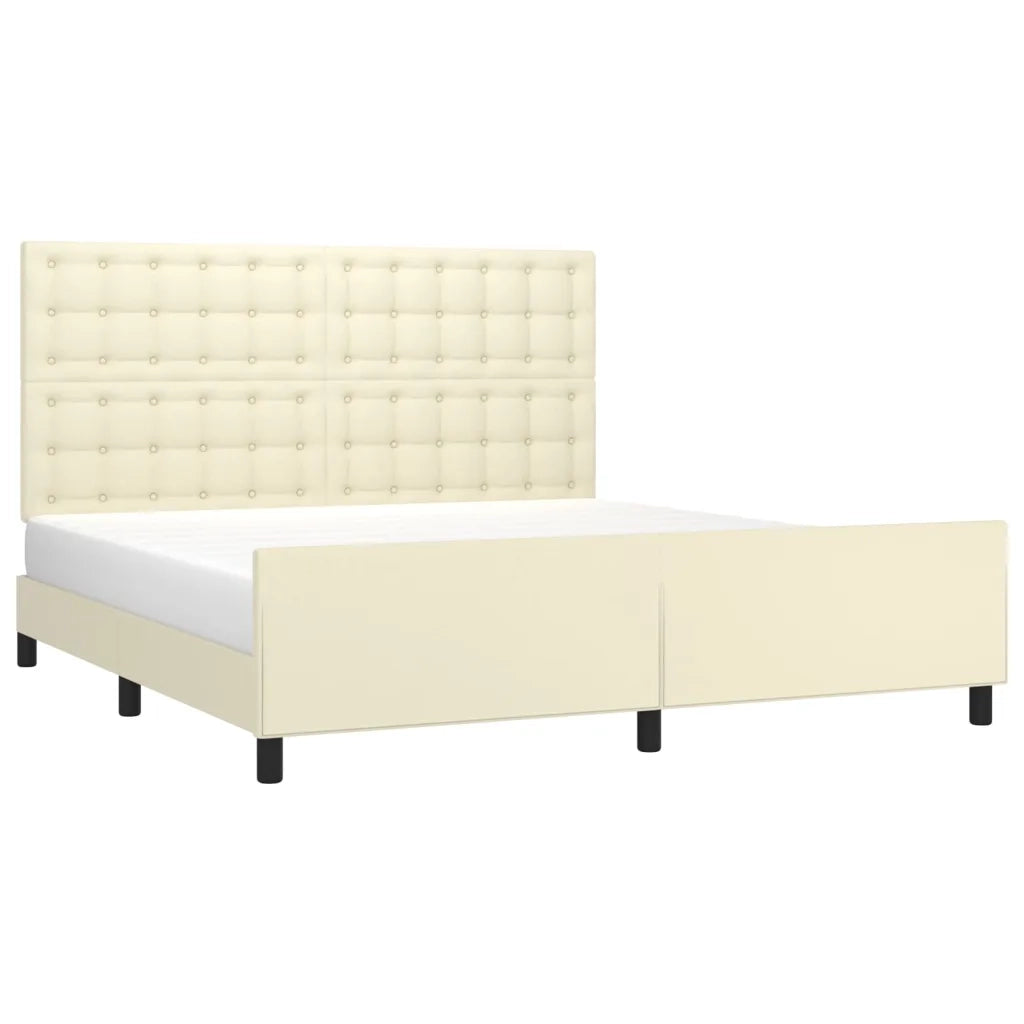 Giroletto con Testiera Crema 180x200 cm in Similpelle 3125587