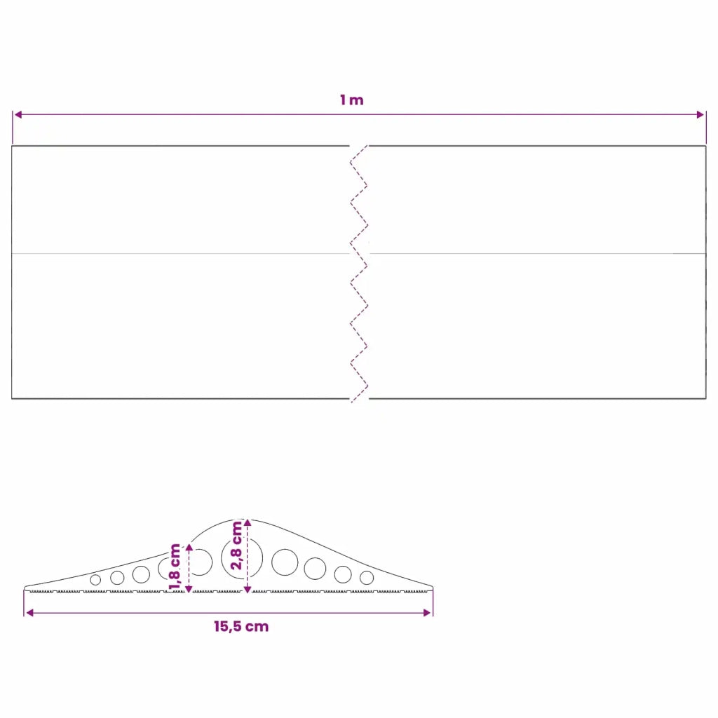 Guarnizione per pavimento del garage 155 x 28 mm 1 m Gomma EPDM 42038232