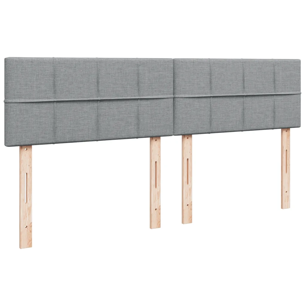 Giroletto a Molle con Materasso Grigio Chiaro 200x200cm Tessuto