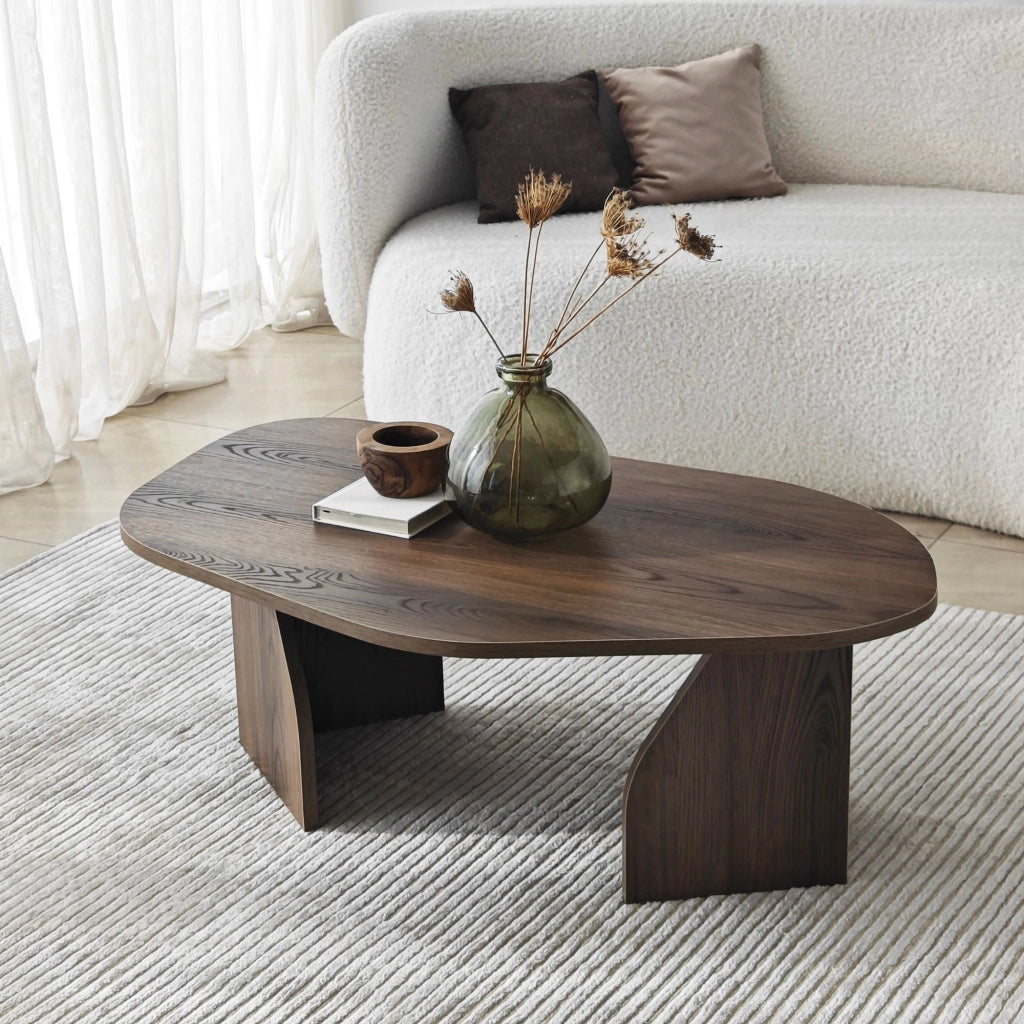 Lozza, Tavolino da Salotto Forma Ovale, 100x60x35h cm Marrone Noce